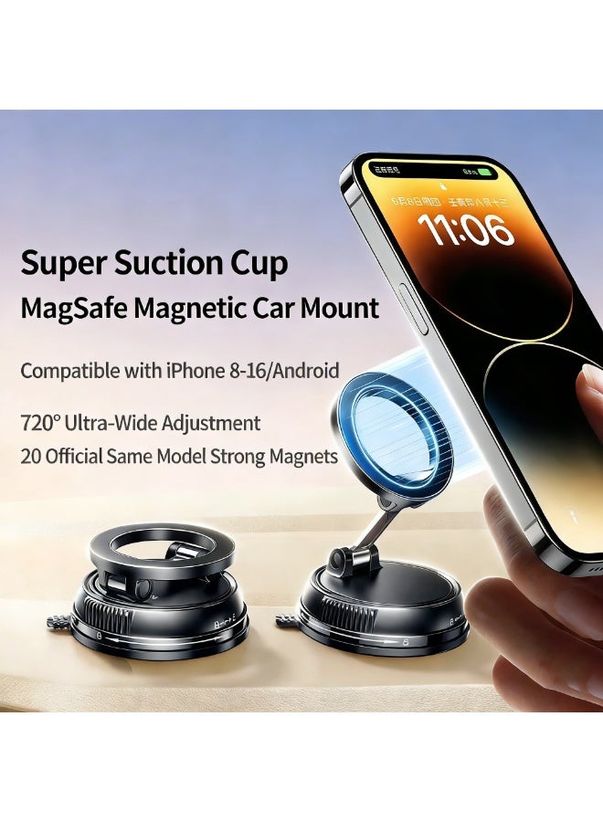 Car Phone Holder for 36KG Strongest Suction And 2500gf Strongest Magnetic 360° Adjustable Car Phone Mount, Phone Holders for Your Car for iPhone16/15/14/13 Series, Android and All Smartphones - Image 4